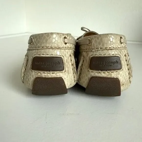 Marc Joseph NY Cypress Hill Moccasins Beige Snakeskin Loafers Women 7.5 Comfort - Picture 4 of 10